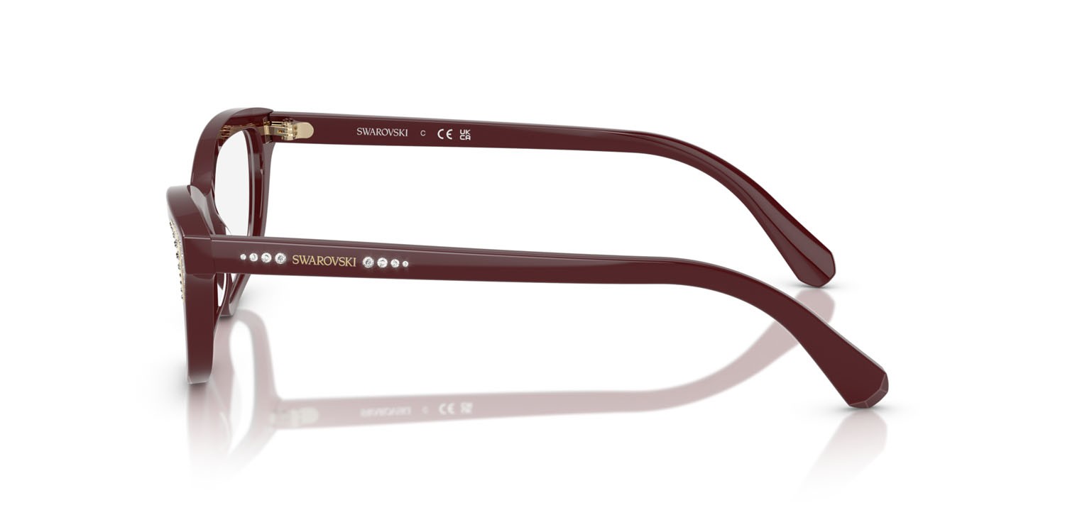 Eyeglasses Swarovski SK 2034 (1008) color vinaccia shape irregular lenses lente demo