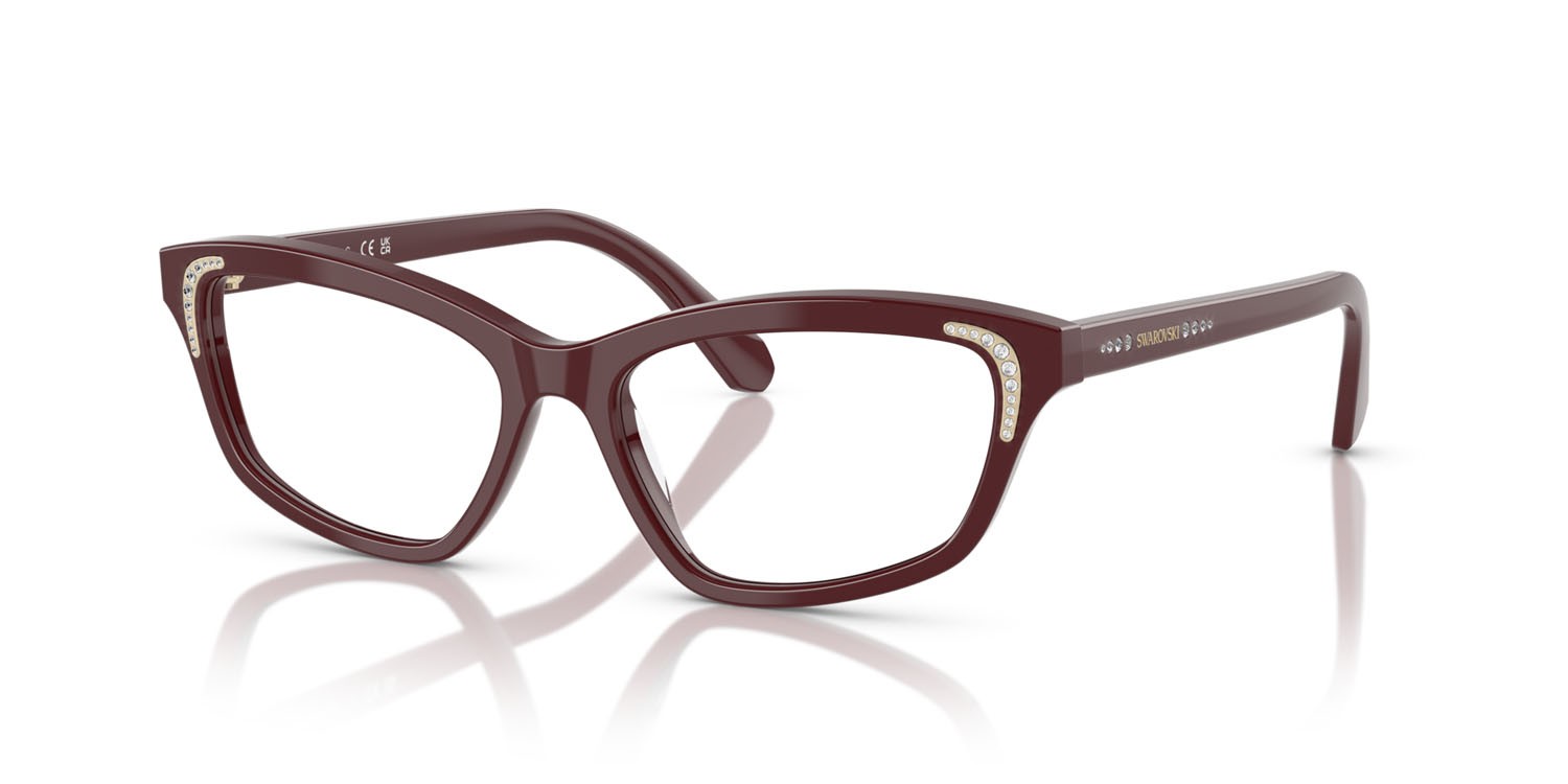 Eyeglasses Swarovski SK 2034 (1008) color vinaccia shape irregular lenses lente demo