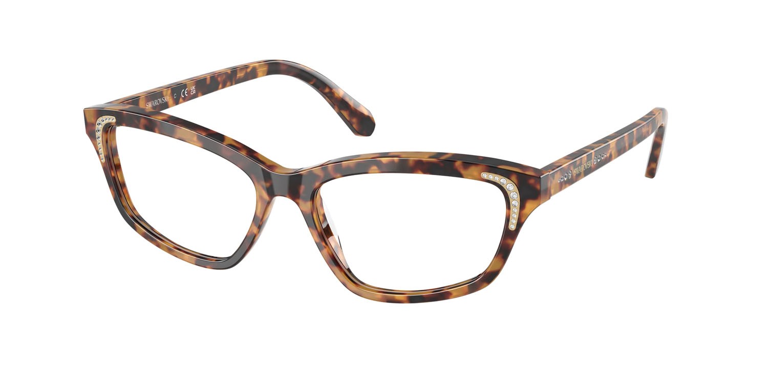 Eyeglasses Swarovski SK 2034 (1040) color havana medio shape irregular lenses lente demo