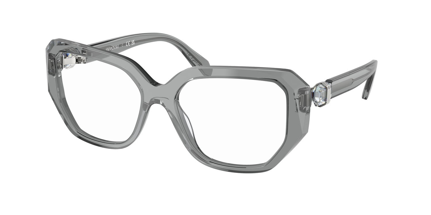 Eyeglasses Swarovski SK 2035 (1062) color grigio trasparente shape irregular lenses lente demo