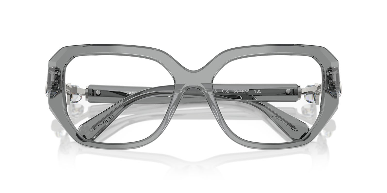 Eyeglasses Swarovski SK 2035 (1062) color grigio trasparente shape irregular lenses lente demo