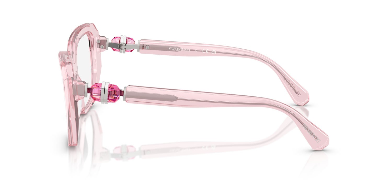 Eyeglasses Swarovski SK 2035 (3001) color rosa trasparente shape irregular lenses lente demo