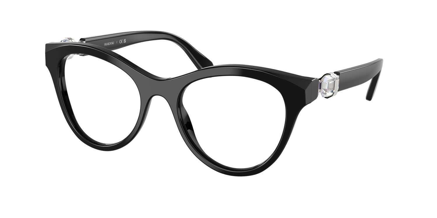 Eyeglasses Swarovski SK 2036 (1001) color nero shape round lenses lente demo