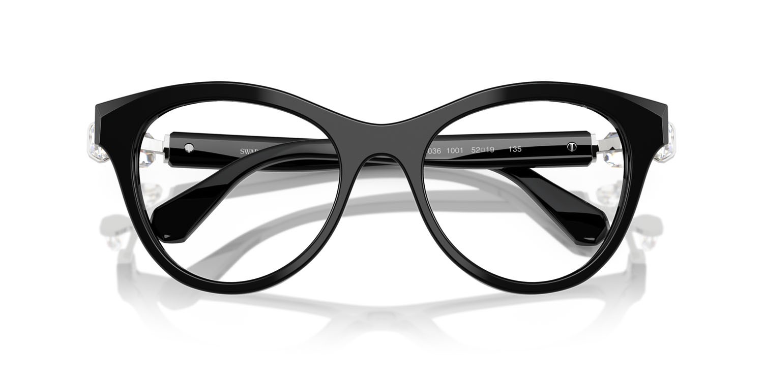 Eyeglasses Swarovski SK 2036 (1001) color nero shape round lenses lente demo