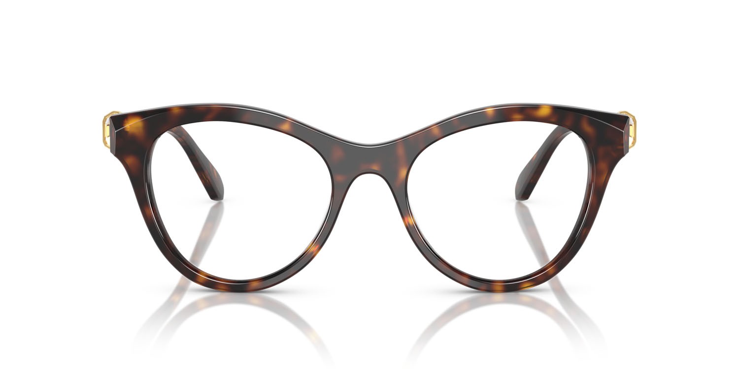Eyeglasses Swarovski SK 2036 (1002) color havana scuro shape round lenses lente demo