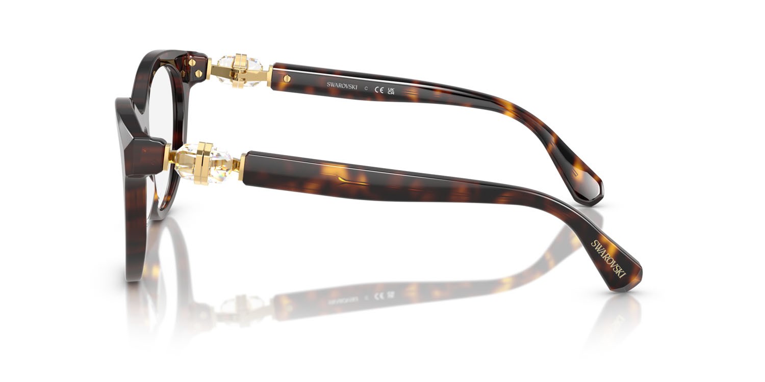 Eyeglasses Swarovski SK 2036 (1002) color havana scuro shape round lenses lente demo