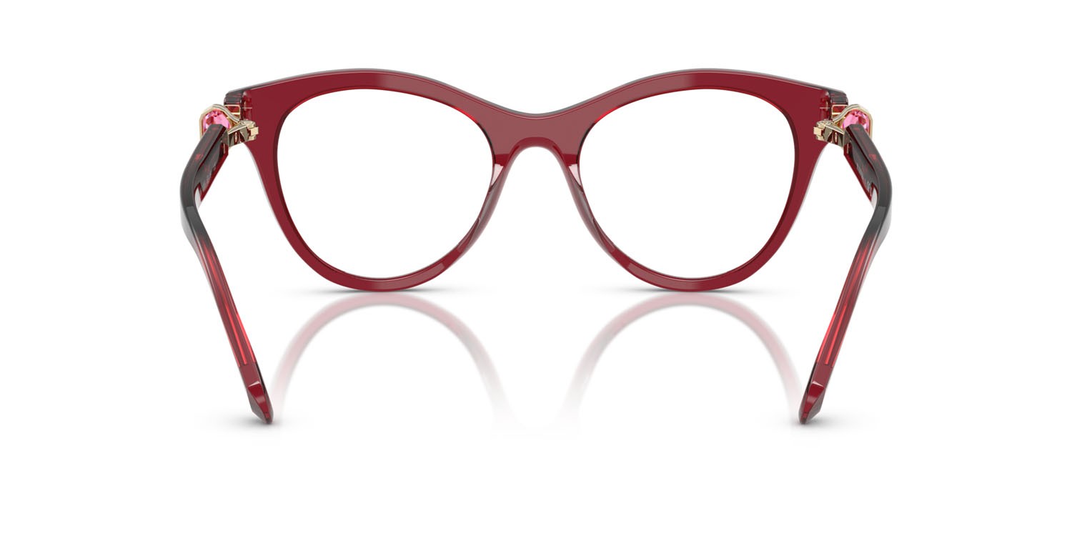 Eyeglasses Swarovski SK 2036 (1055) color borgogna trasparente shape round lenses lente demo