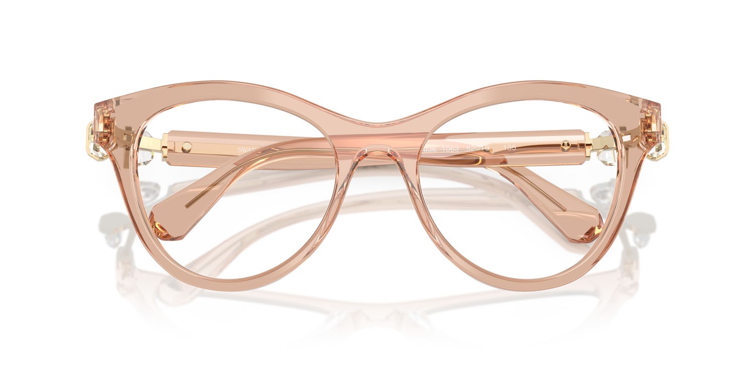 Eyeglasses Swarovski SK 2036 (1063) color beige trasparente shape round lenses lente demo