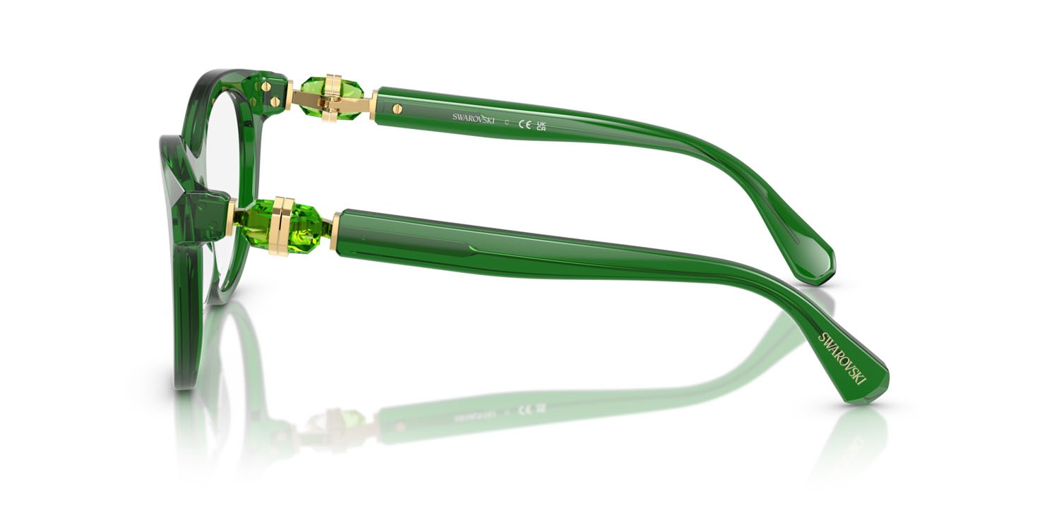 Eyeglasses Swarovski SK 2036 (1064) color verde trasparente shape round lenses lente demo