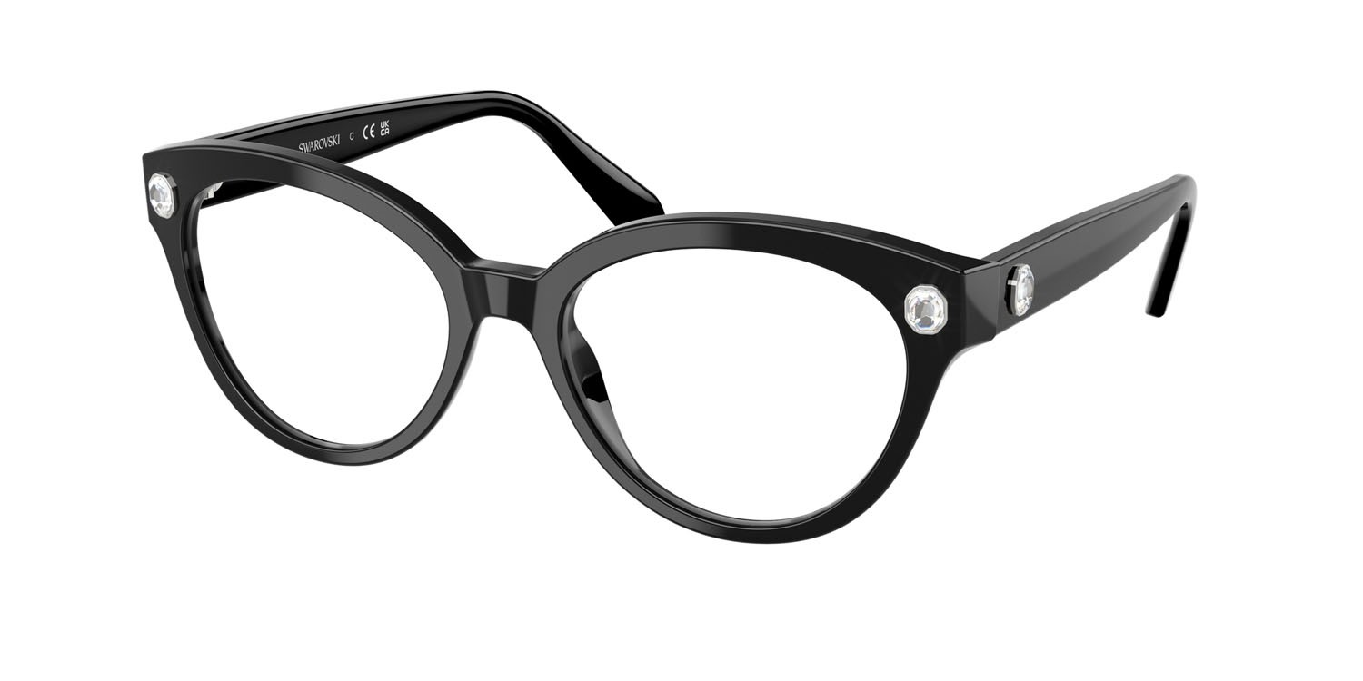 Eyeglasses Swarovski SK 2037 (1001) color nero shape round lenses lente demo