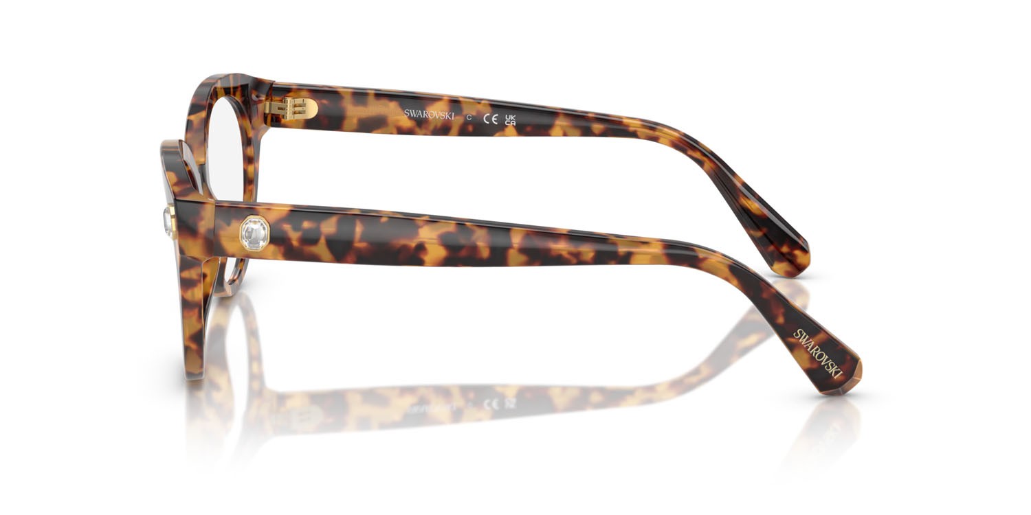 Eyeglasses Swarovski SK 2037 (1040) color havana chiaro shape round lenses lente demo