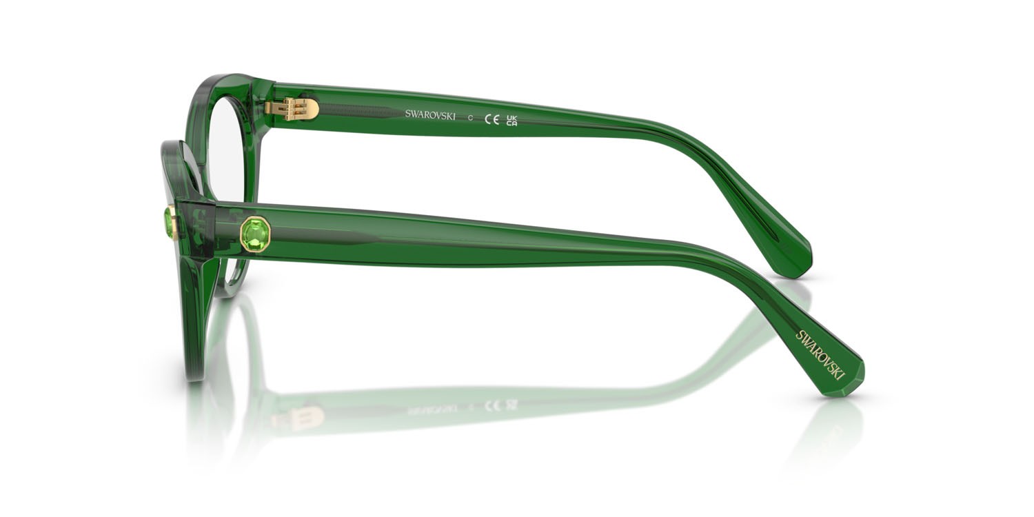 Eyeglasses Swarovski SK 2037 (1064) color verde trasparente shape round lenses lente demo