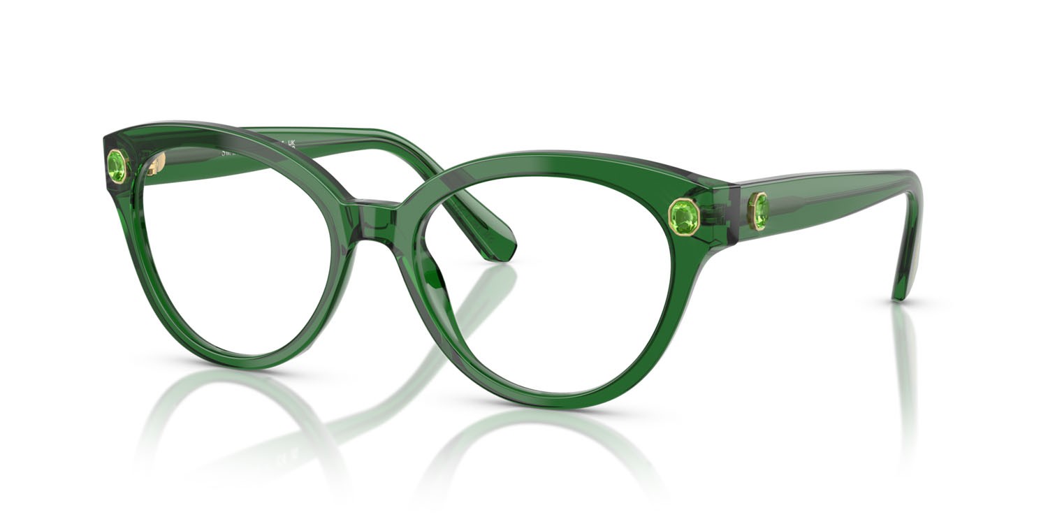 Eyeglasses Swarovski SK 2037 (1064) color verde trasparente shape round lenses lente demo