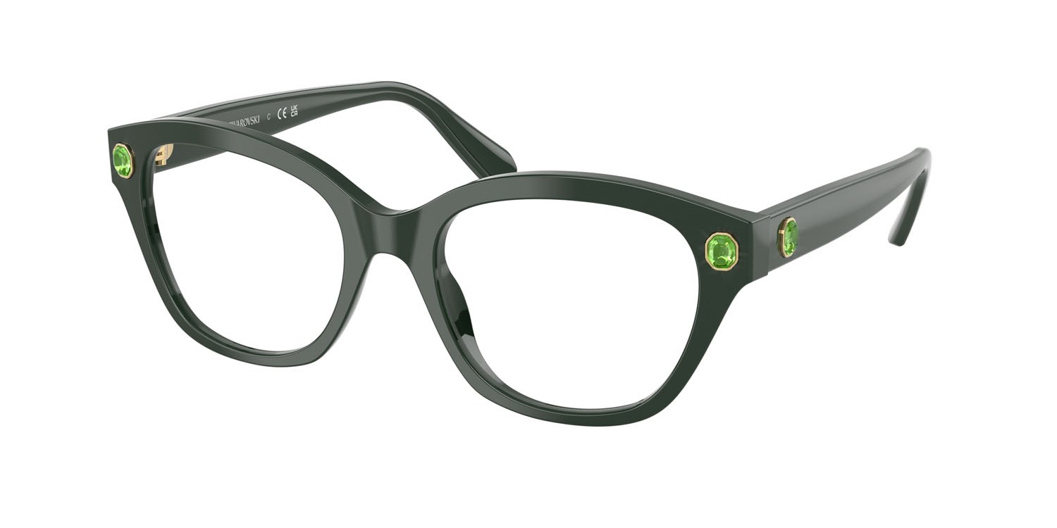 Eyeglasses Swarovski SK 2038 (1026) color verde scuro shape square lenses lente demo