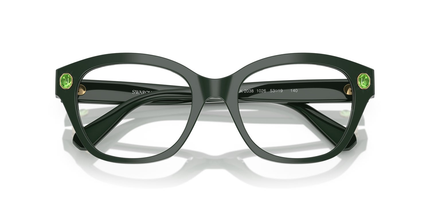 Eyeglasses Swarovski SK 2038 (1026) color verde scuro shape square lenses lente demo