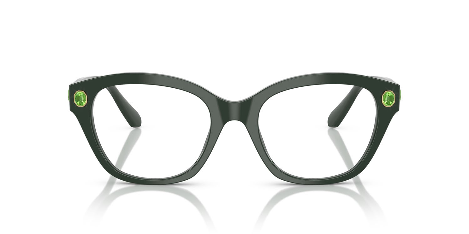 Eyeglasses Swarovski SK 2038 (1026) color verde scuro shape square lenses lente demo