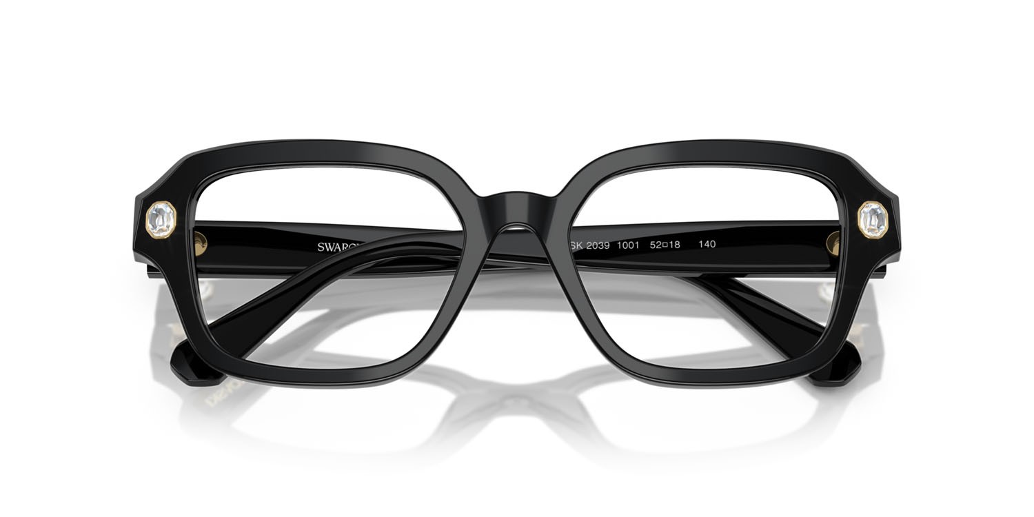 Eyeglasses Swarovski SK 2039 (1001) color nero shape square lenses lente demo