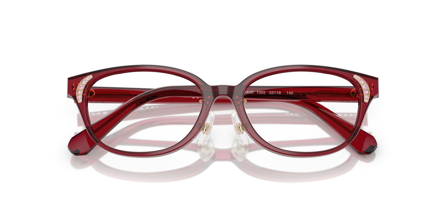 Eyeglasses Swarovski SK 2040D (1055) color borgogna trasparente shape oval lenses lente demo
