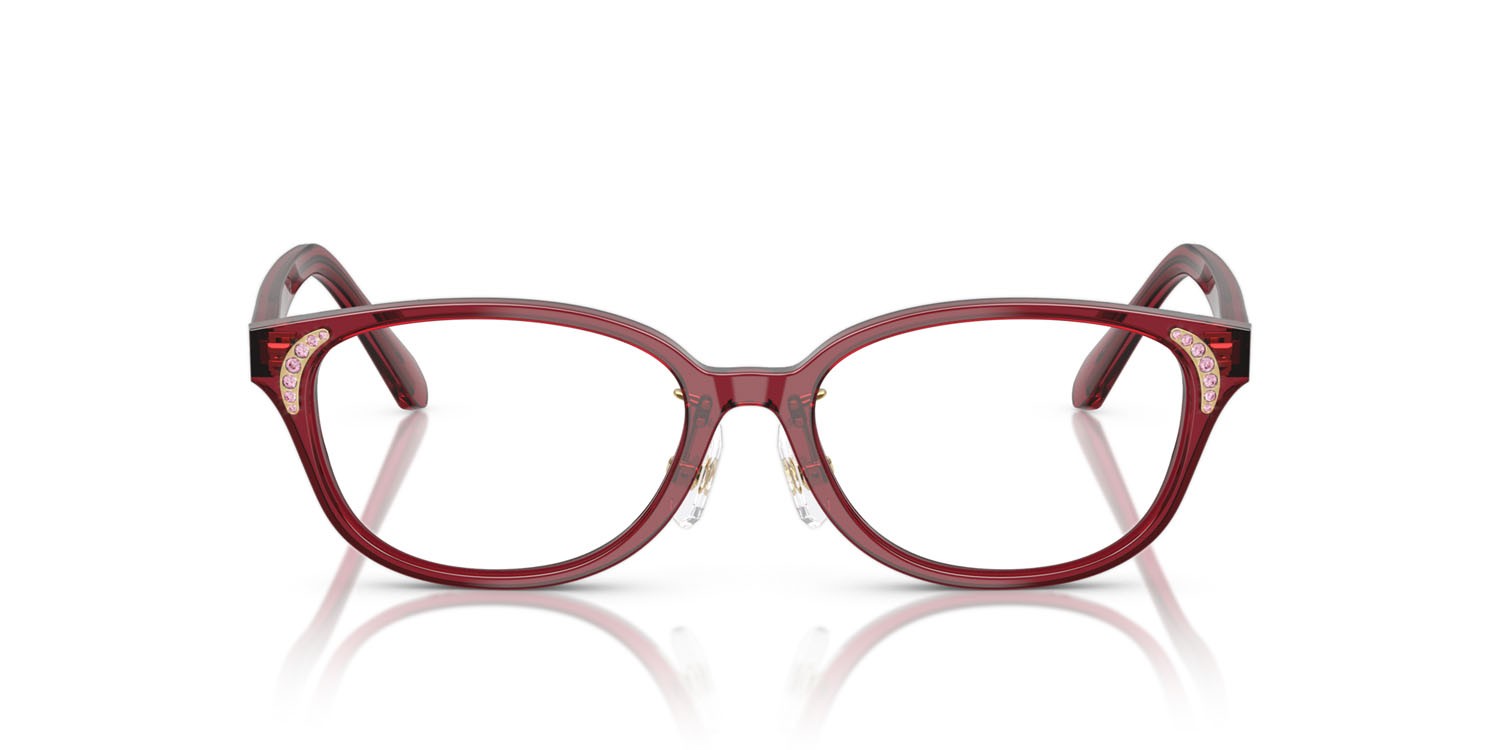 Eyeglasses Swarovski SK 2040D (1055) color borgogna trasparente shape oval lenses lente demo