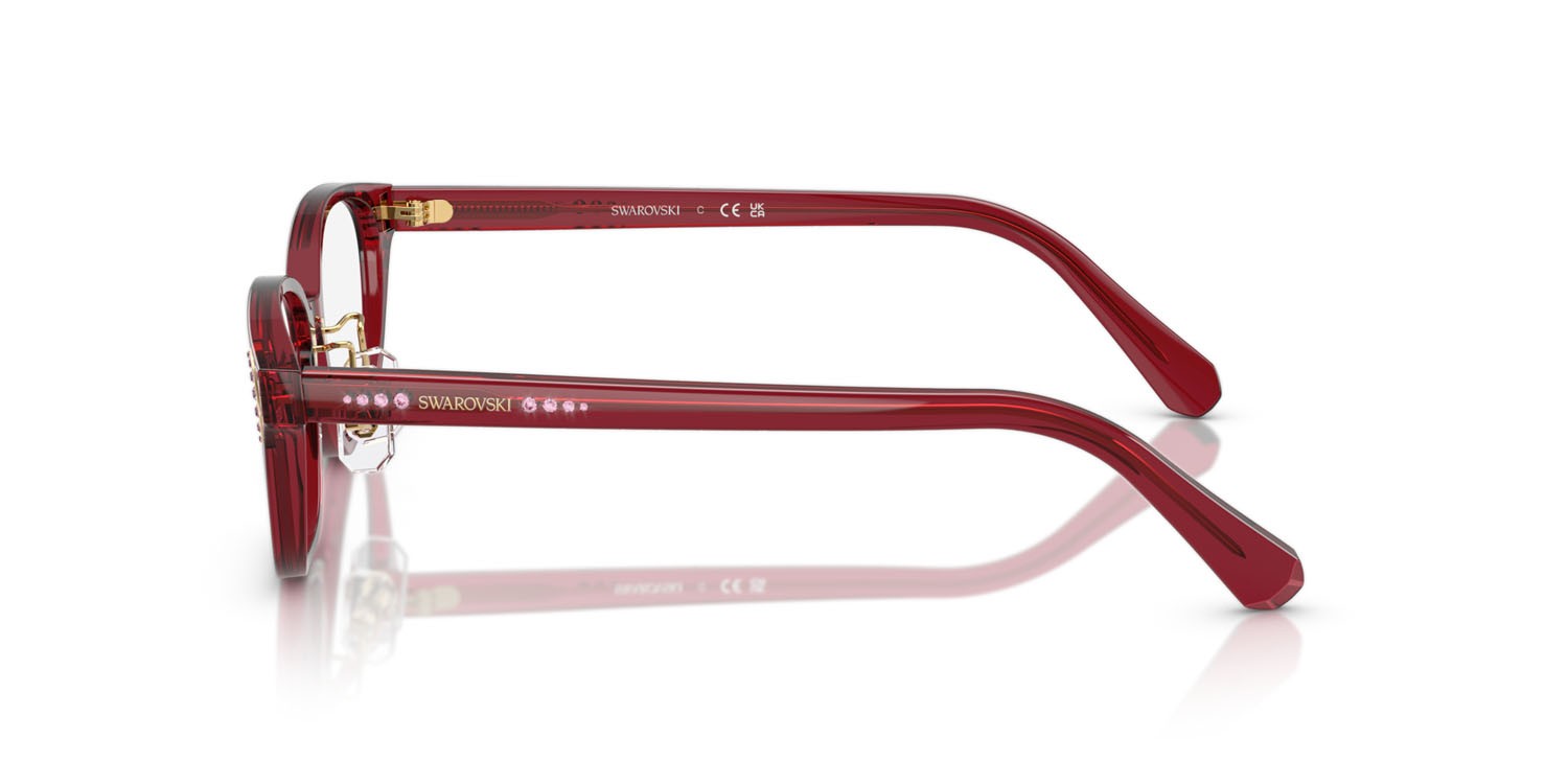 Eyeglasses Swarovski SK 2040D (1055) color borgogna trasparente shape oval lenses lente demo