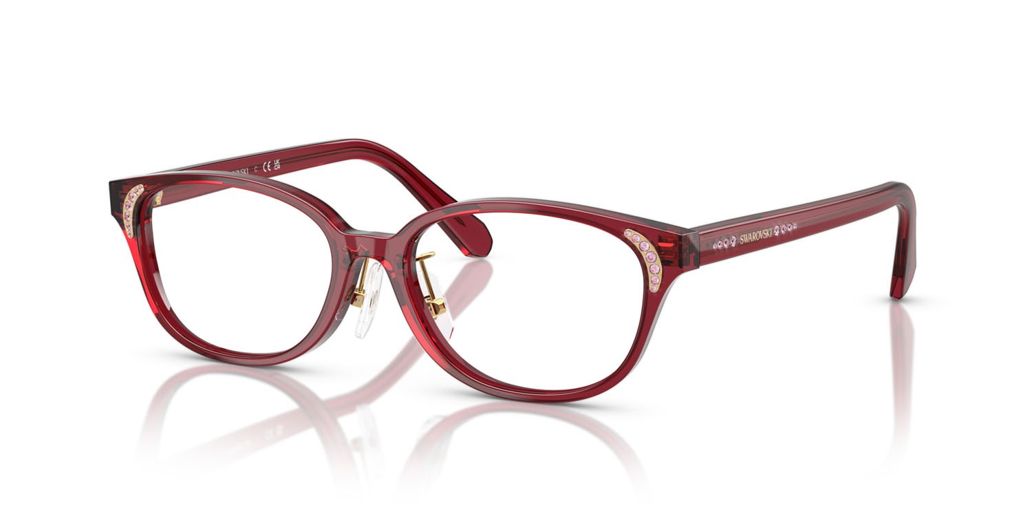 Eyeglasses Swarovski SK 2040D (1055) color borgogna trasparente shape oval lenses lente demo
