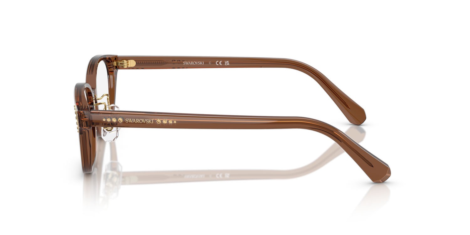 Eyeglasses Swarovski SK 2040D (1067) color marrone trasparente shape oval lenses lente demo