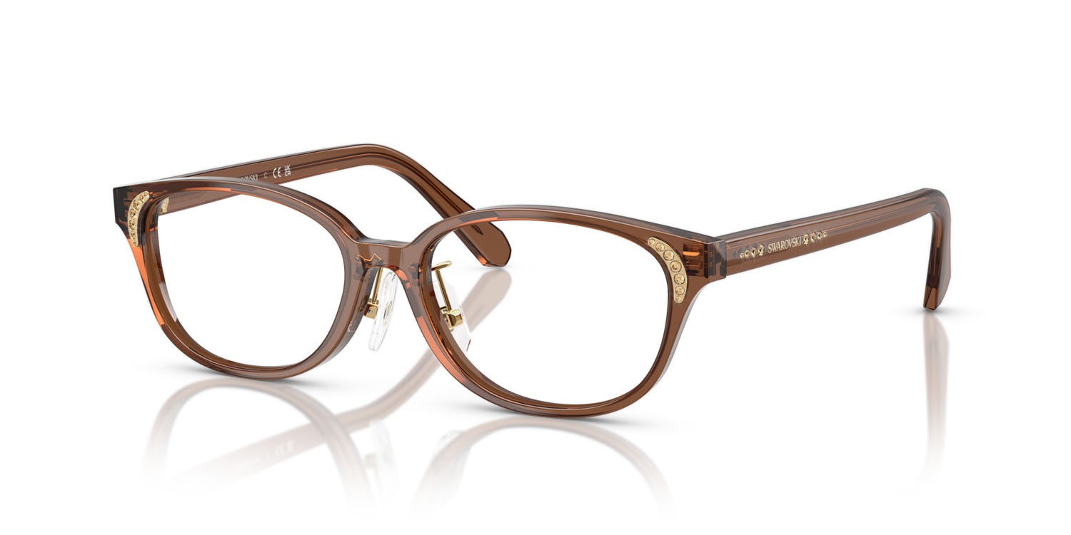Eyeglasses Swarovski SK 2040D (1067) color marrone trasparente shape oval lenses lente demo