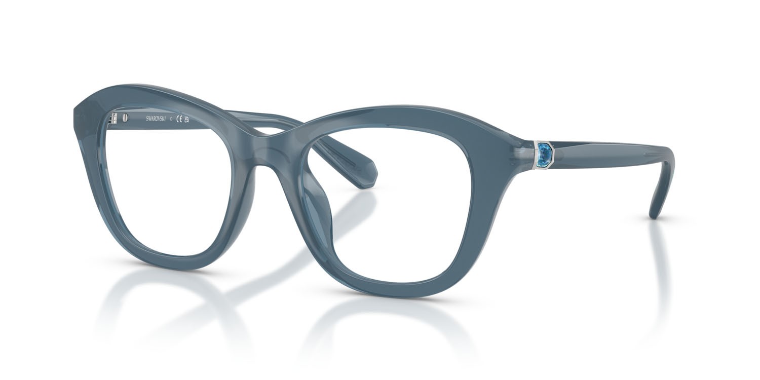 Eyeglasses Swarovski SK 2042U (1035) color azzurro perlaceo shape cat eye lenses lente demo