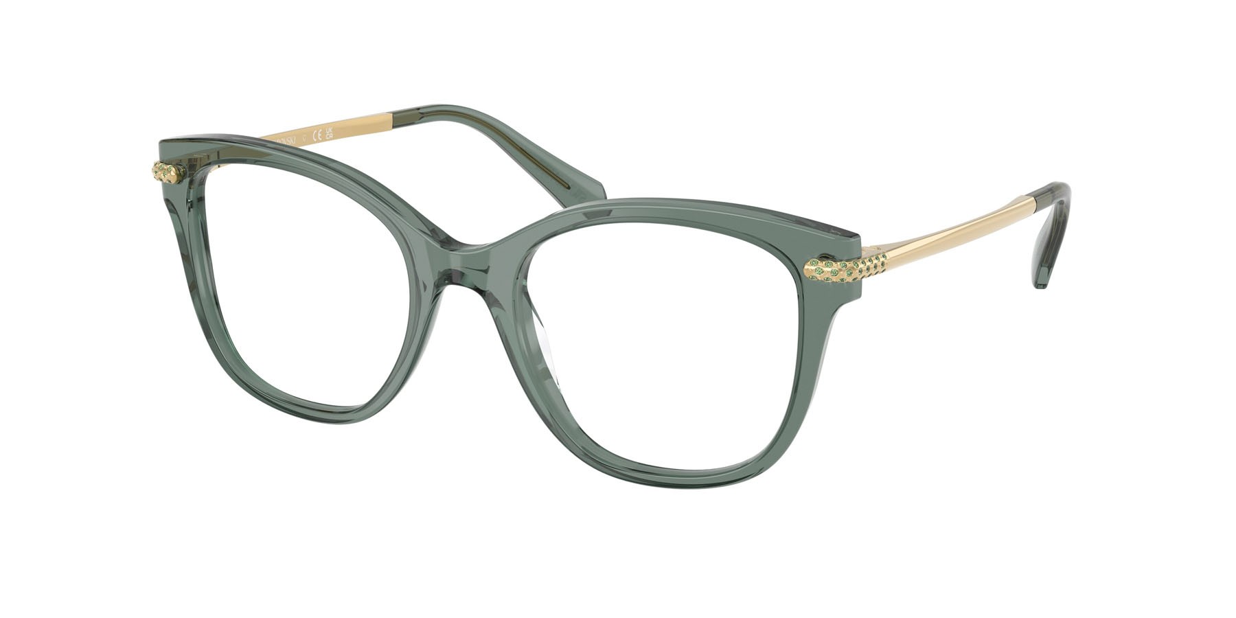 Eyeglasses Swarovski SK 2044 (1043) color verde trasparente shape square lenses lente demo