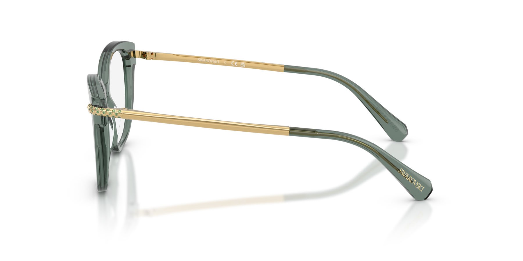Eyeglasses Swarovski SK 2044 (1043) color verde trasparente shape square lenses lente demo