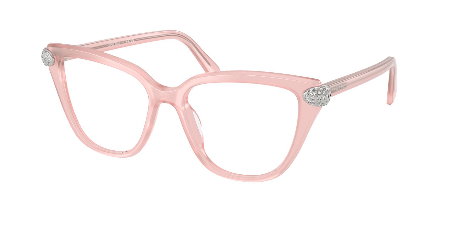 Eyeglasses Swarovski SK 2045 (1041) color rosa perlaceo shape cat eye lenses lente demo