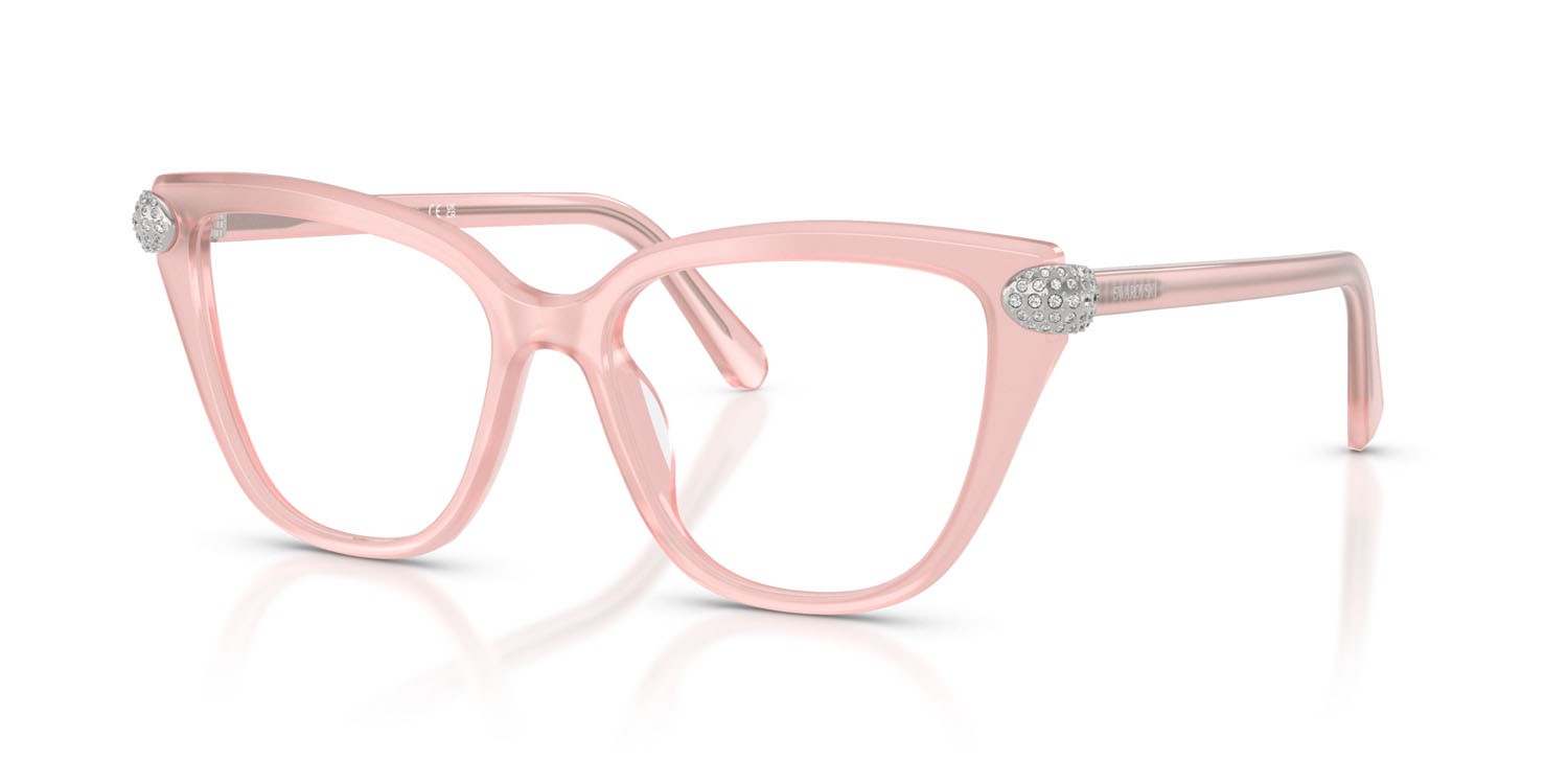 Eyeglasses Swarovski SK 2045 (1041) color rosa perlaceo shape cat eye lenses lente demo