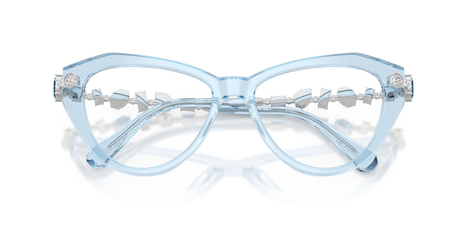 Eyeglasses Swarovski SK 2047 (1078) color azzurro trasparente shape cat eye lenses lente demo