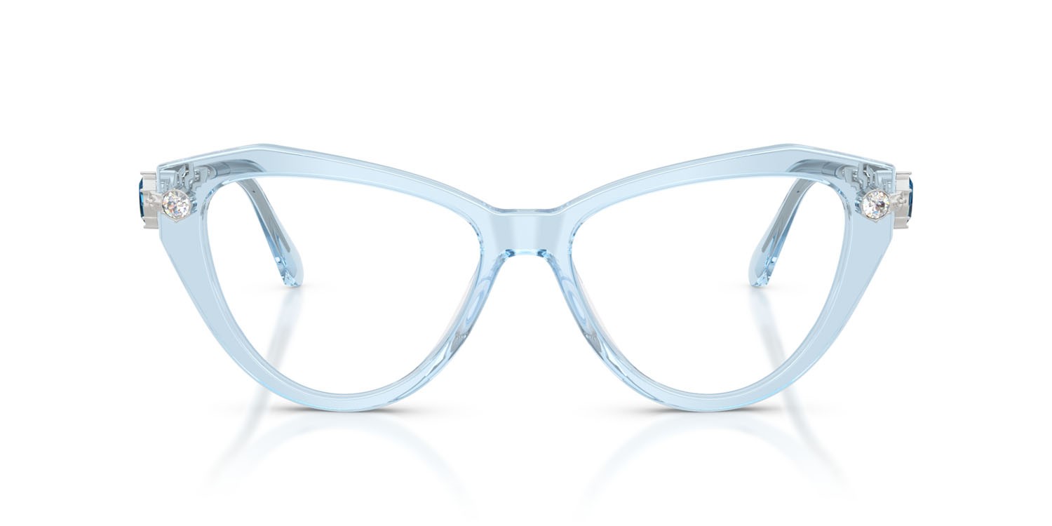Eyeglasses Swarovski SK 2047 (1078) color azzurro trasparente shape cat eye lenses lente demo