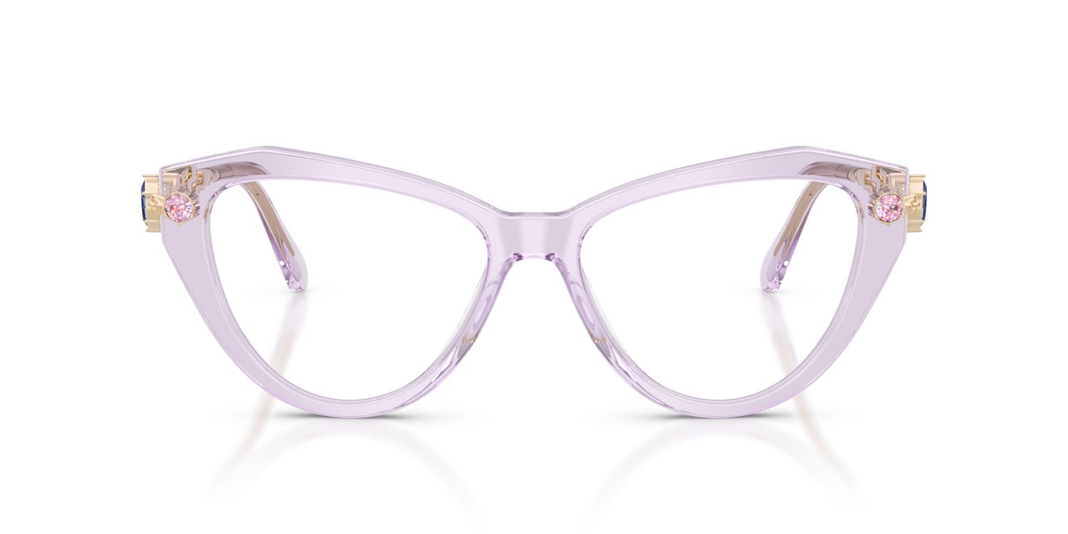 Eyeglasses Swarovski SK 2047 (1079) color lilla trasparente shape cat eye lenses lente demo
