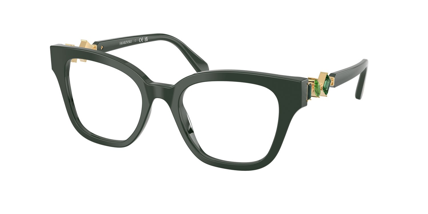Eyeglasses Swarovski SK 2048 (1026) color verde scuro shape square lenses lente demo