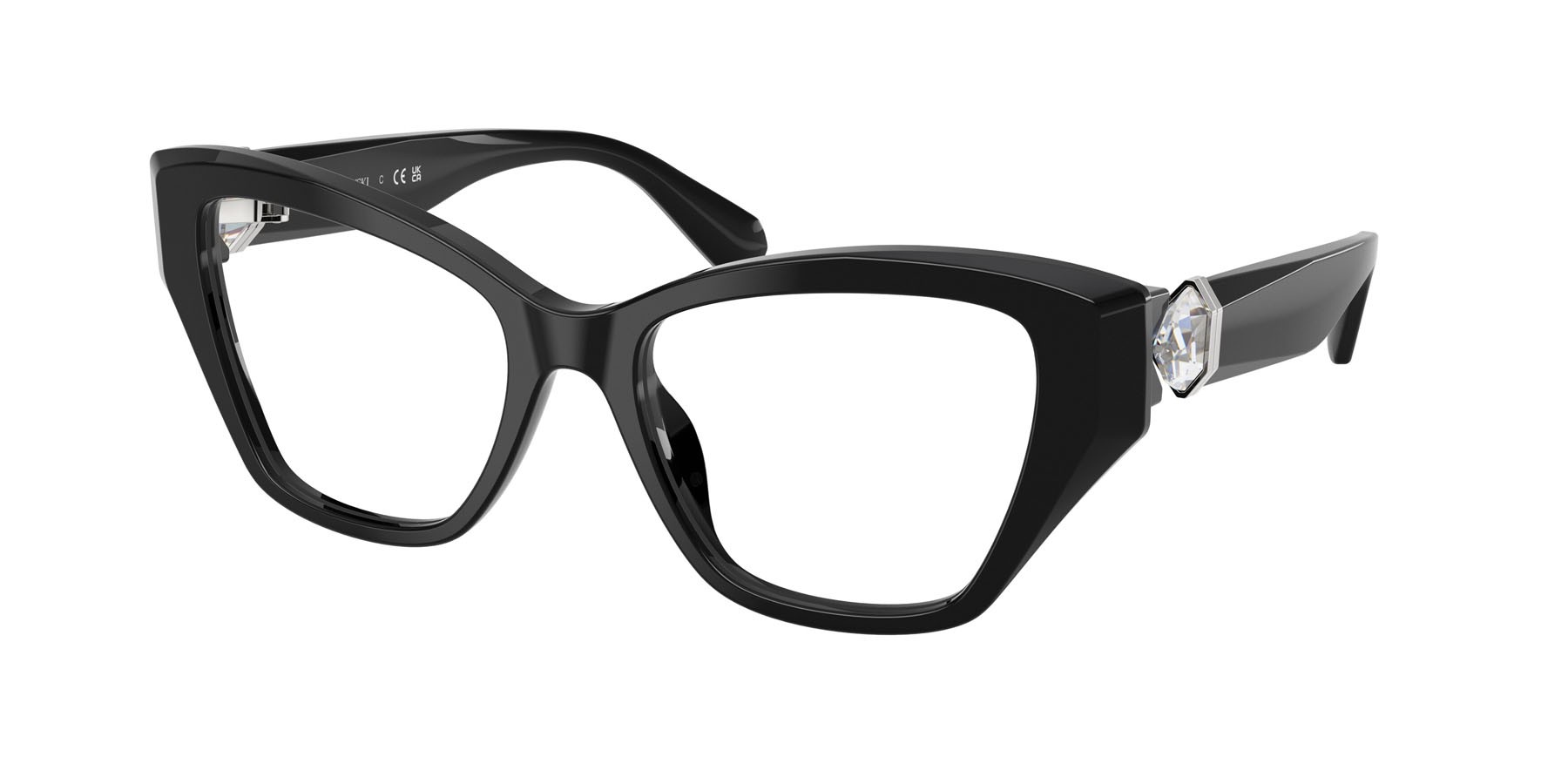 Eyeglasses Swarovski SK 2050U (1001) color nero shape cat eye lenses lente demo