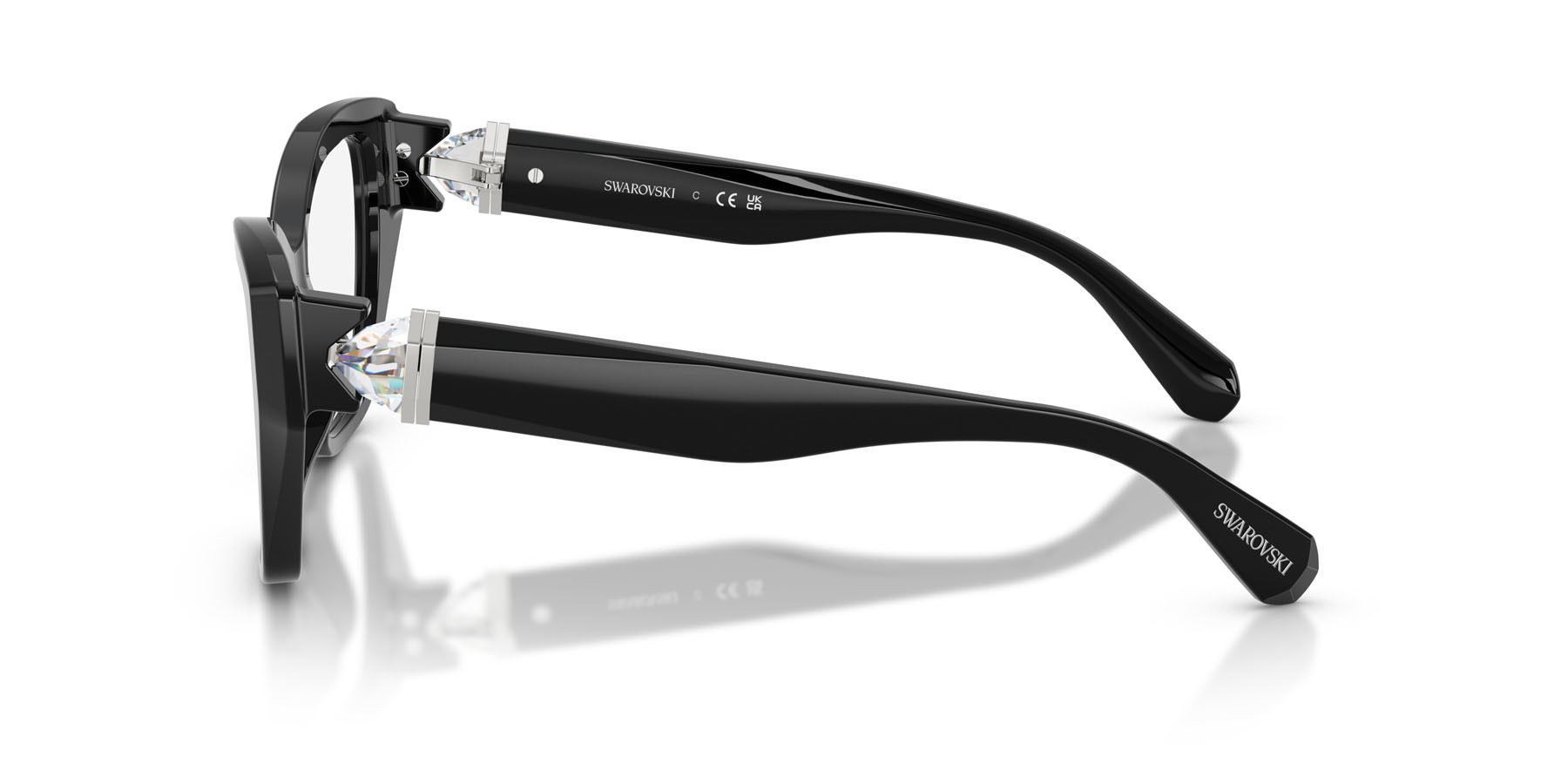 Eyeglasses Swarovski SK 2050U (1001) color nero shape cat eye lenses lente demo