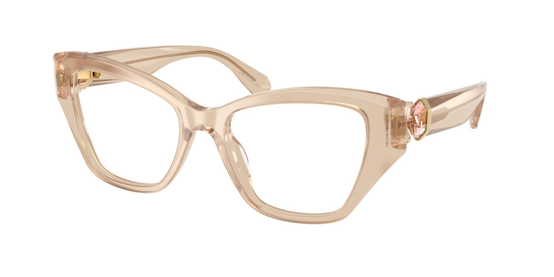 Eyeglasses Swarovski SK 2050U (1034) color beige perlaceo shape cat eye lenses lente demo
