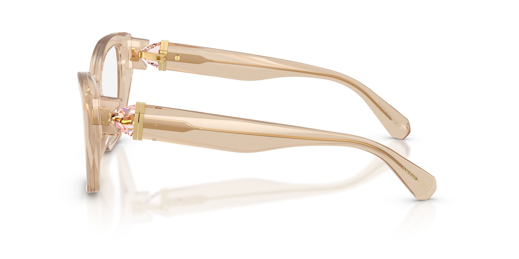 Eyeglasses Swarovski SK 2050U (1034) color beige perlaceo shape cat eye lenses lente demo
