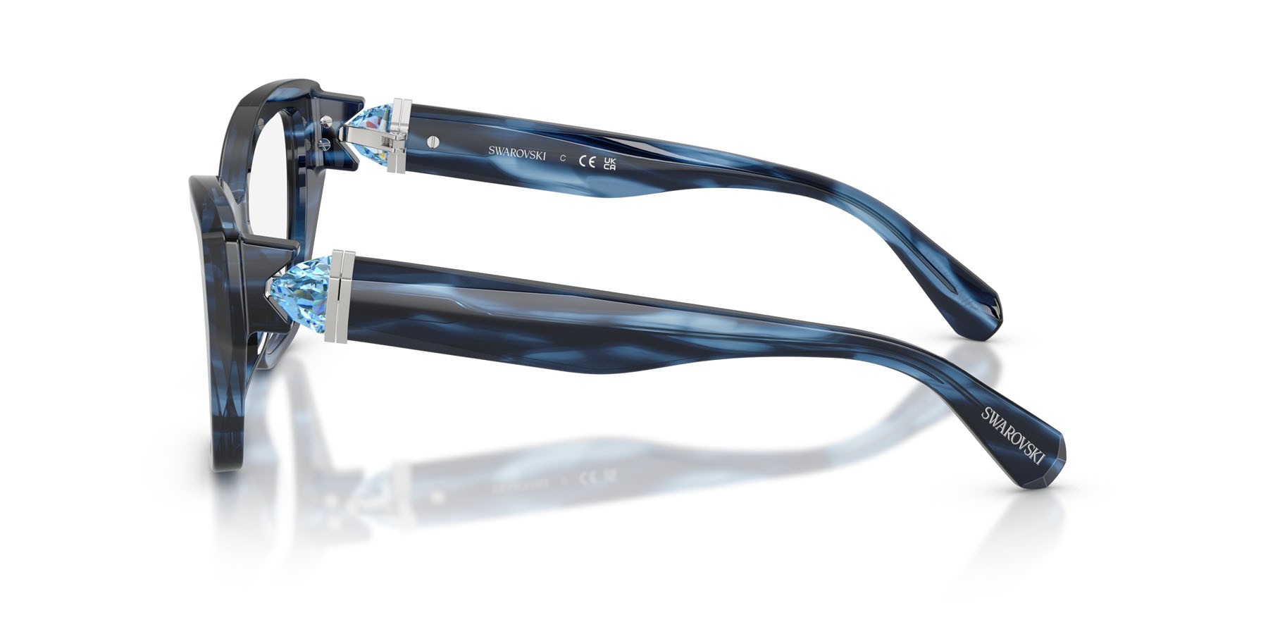 Eyeglasses Swarovski SK 2050U (1090) color striato blu shape cat eye lenses lente demo