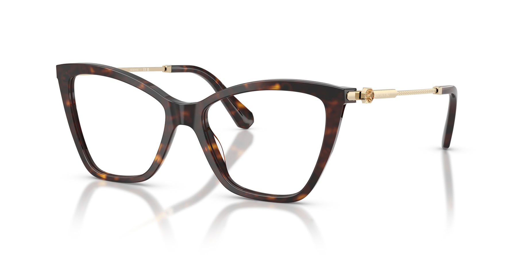 Eyeglasses Swarovski SK 2051 (1002) color havana shape cat eye lenses lente demo