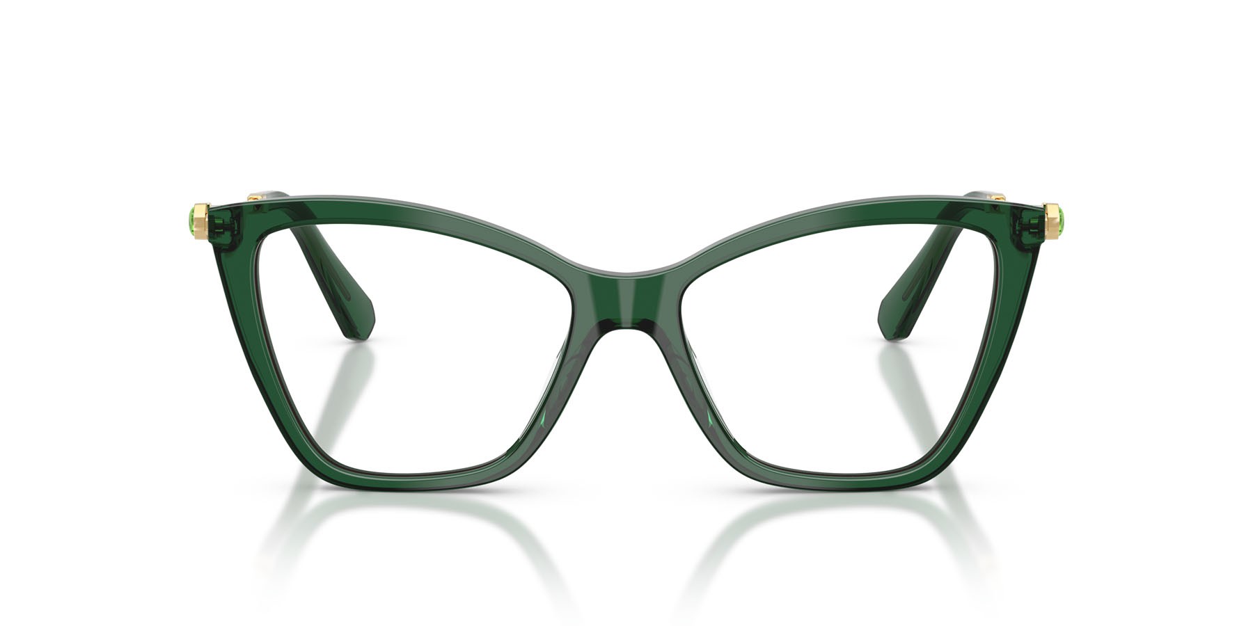 Eyeglasses Swarovski SK 2051 (1045) color verde trasparente shape cat eye lenses lente demo