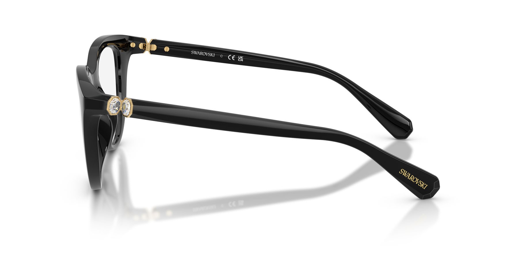 Eyeglasses Swarovski SK 2052 (1001) color nero shape cat eye lenses lente demo