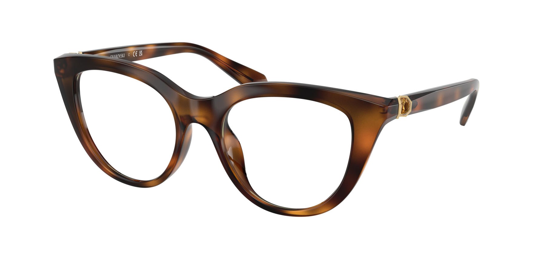 Eyeglasses Swarovski SK 2052 (1002) color havana shape cat eye lenses lente demo