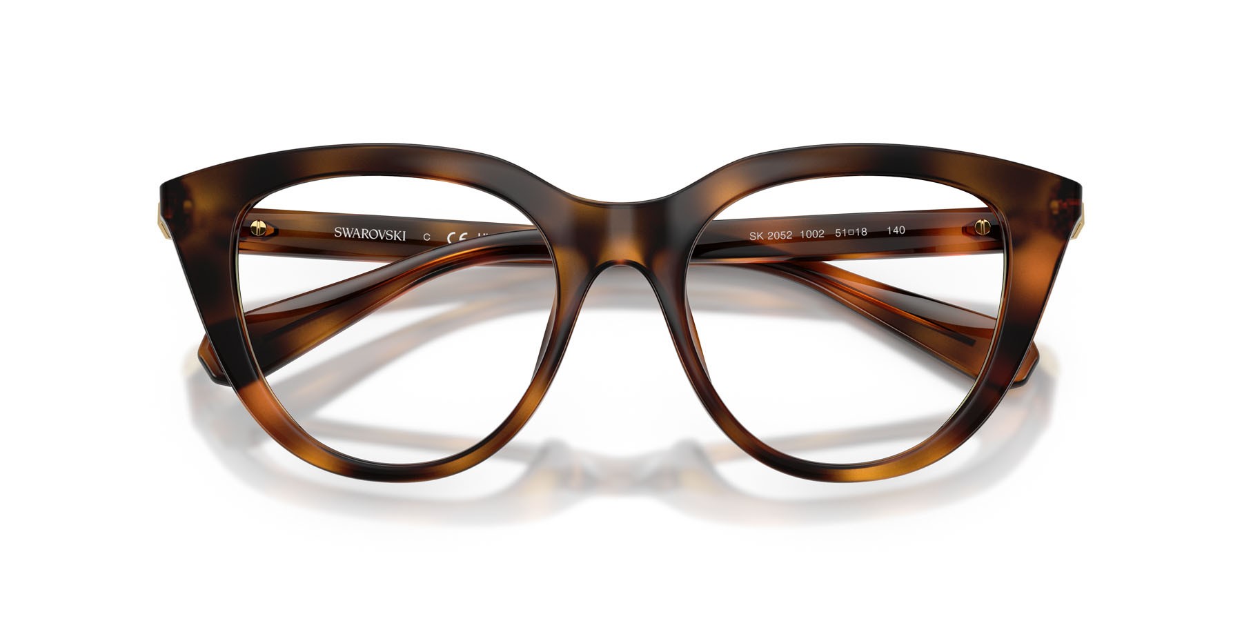 Eyeglasses Swarovski SK 2052 (1002) color havana shape cat eye lenses lente demo