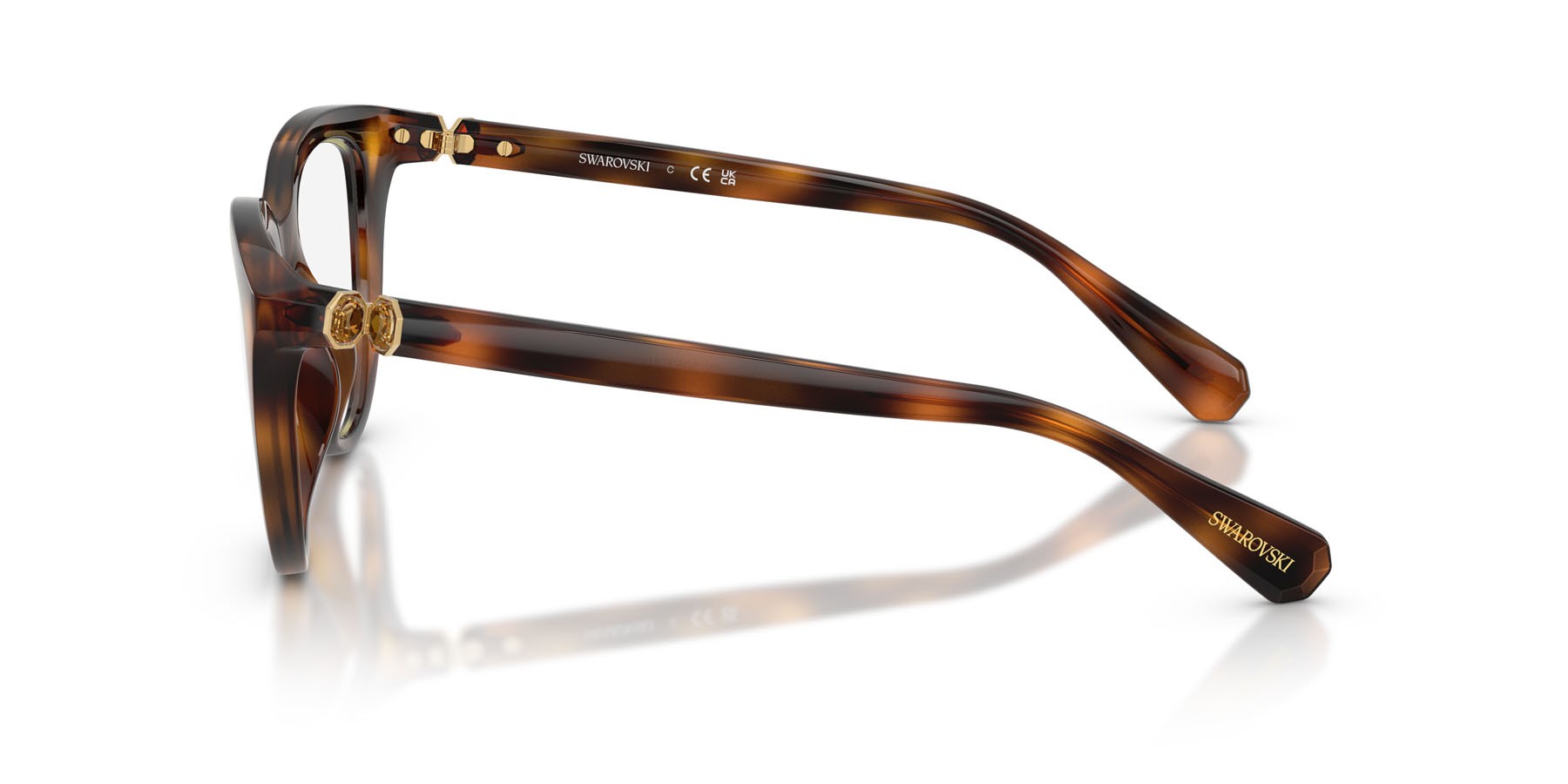 Eyeglasses Swarovski SK 2052 (1002) color havana shape cat eye lenses lente demo