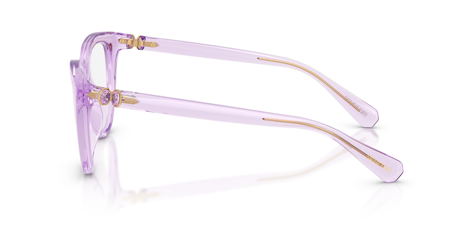 Eyeglasses Swarovski SK 2052 (1079) color lilla trasparente shape cat eye lenses lente demo