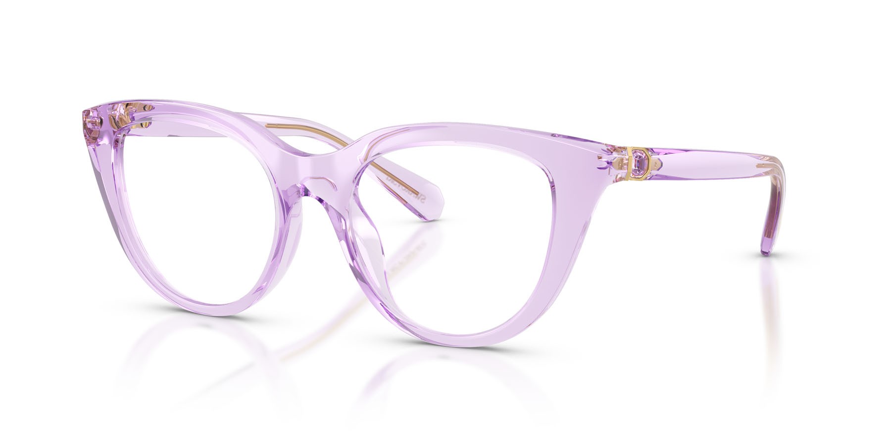 Eyeglasses Swarovski SK 2052 (1079) color lilla trasparente shape cat eye lenses lente demo