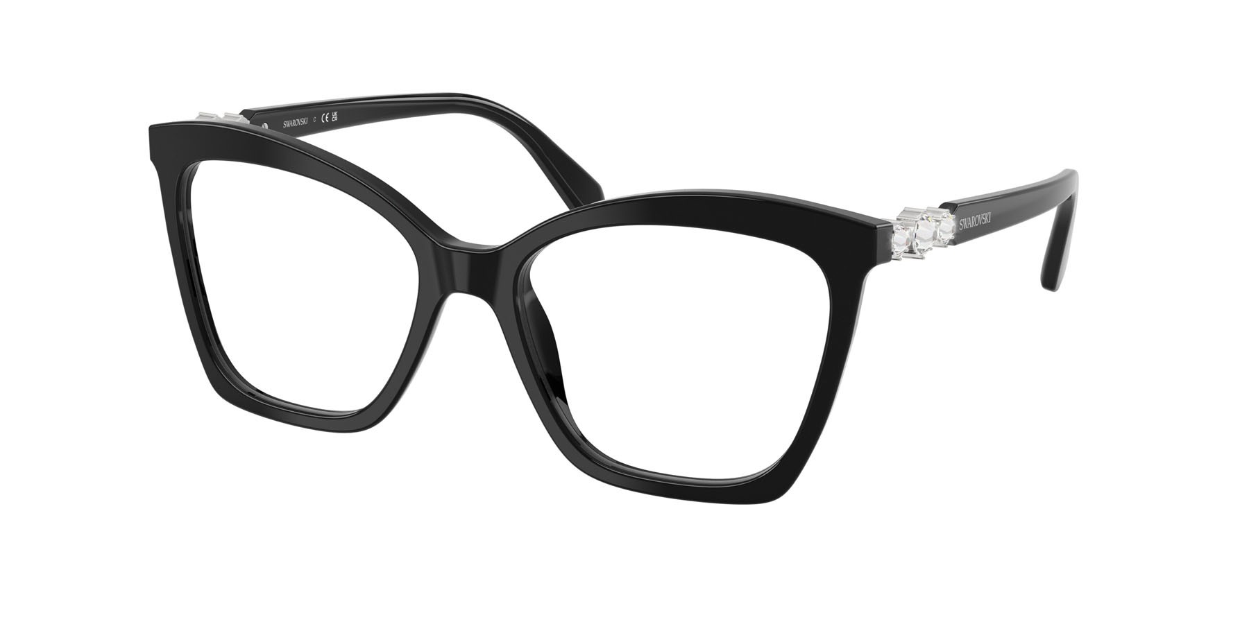 Eyeglasses Swarovski SK 2053 (1038) color nero shape cat eye lenses lente demo
